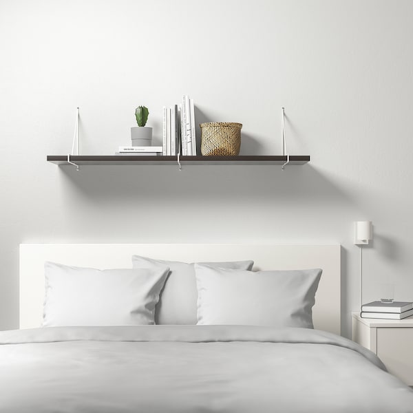IKEA BERGSHULT / PERSHULT wall shelf, 47 1/4x11 3/4 in Brown / Black / White, Ikea Ireland | 2073TKUCP