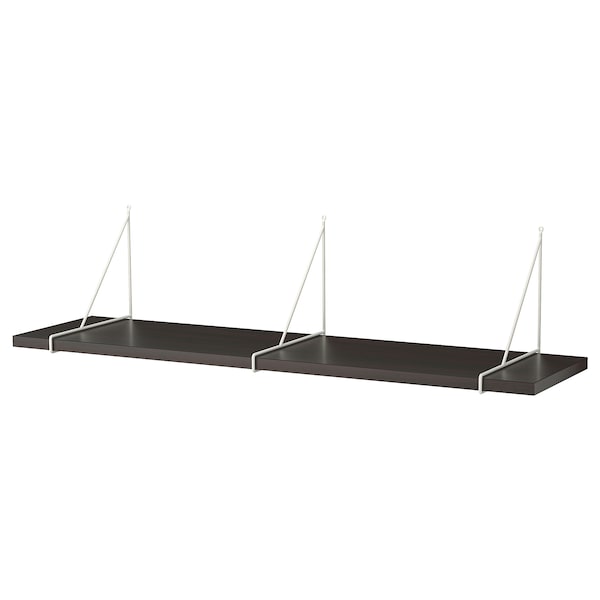 IKEA BERGSHULT / PERSHULT wall shelf, 47 1/4x11 3/4 in Brown / Black / White, Ikea Ireland | 2073TKUCP