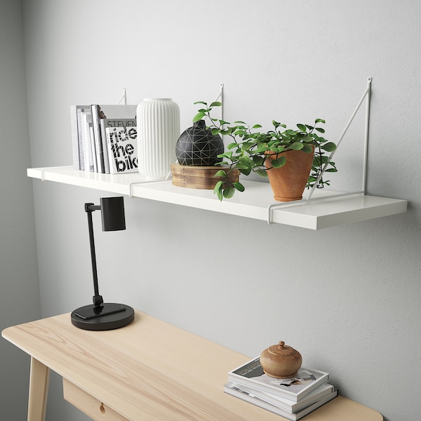 IKEA BERGSHULT / PERSHULT wall shelf, 47 1/4x11 3/4 in White / White, Ikea Ireland | 7854NVLGR