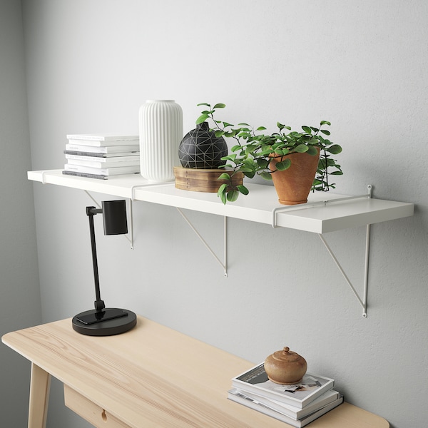 IKEA BERGSHULT / PERSHULT wall shelf, 47 1/4x11 3/4 in White / White, Ikea Ireland | 7854NVLGR