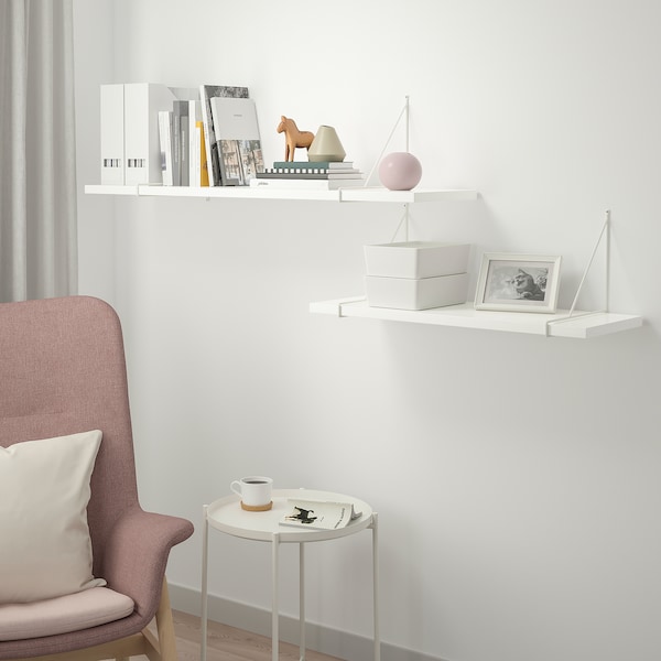 IKEA BERGSHULT / PERSHULT wall shelf combination, 47 1/4x11 3/4 in White / White, Ikea Ireland | 5241ZUEOV