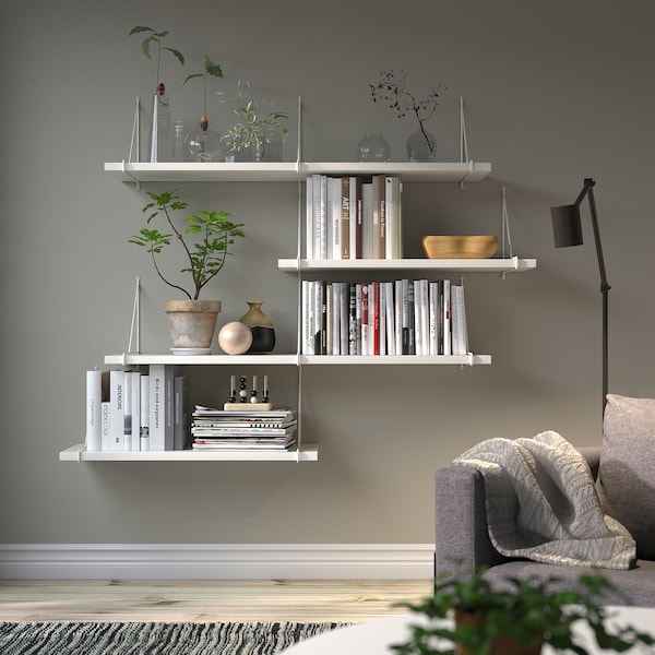 IKEA BERGSHULT / PERSHULT wall shelf combination, white/white, Ikea Ireland | 7091IKGCD