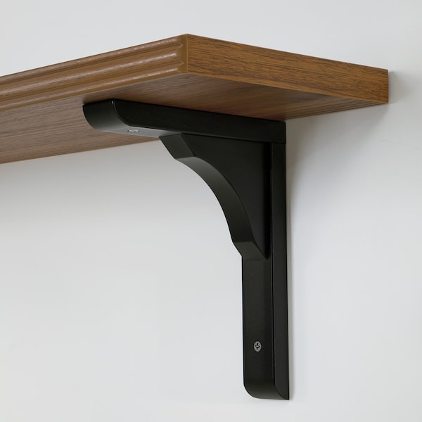 IKEA BERGSHULT / RAMSHULT wall shelf, 31 1/2x7 7/8 in Walnut Effect / Black, Ikea Ireland | 9570CLHPJ