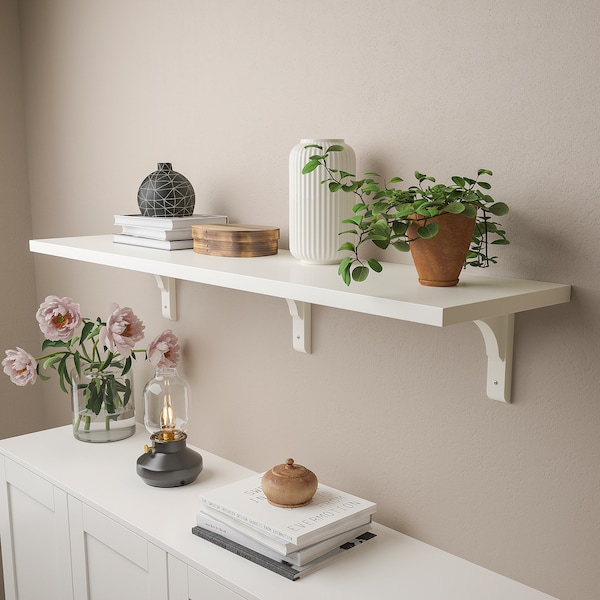 IKEA BERGSHULT / RAMSHULT wall shelf, 47 1/4x11 3/4 in White, Ikea Ireland | 3278ZHLDA