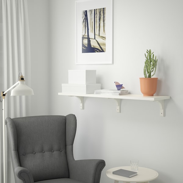 IKEA BERGSHULT / RAMSHULT wall shelf, 47 1/4x11 3/4 in White, Ikea Ireland | 3278ZHLDA