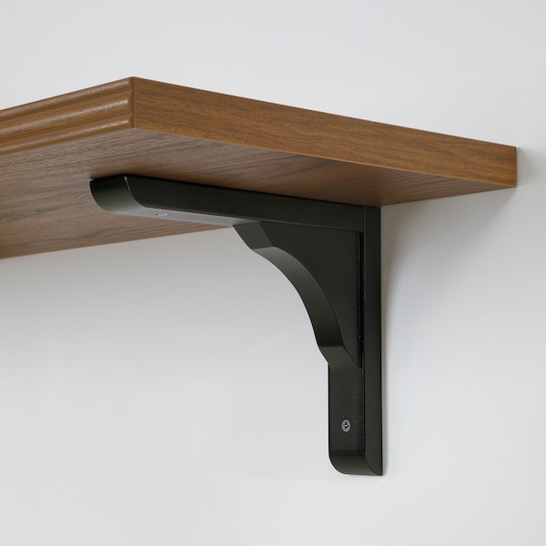 IKEA BERGSHULT / RAMSHULT wall shelf, 47 1/4x11 3/4 in Walnut Effect / Black, Ikea Ireland | 0245EZHGX
