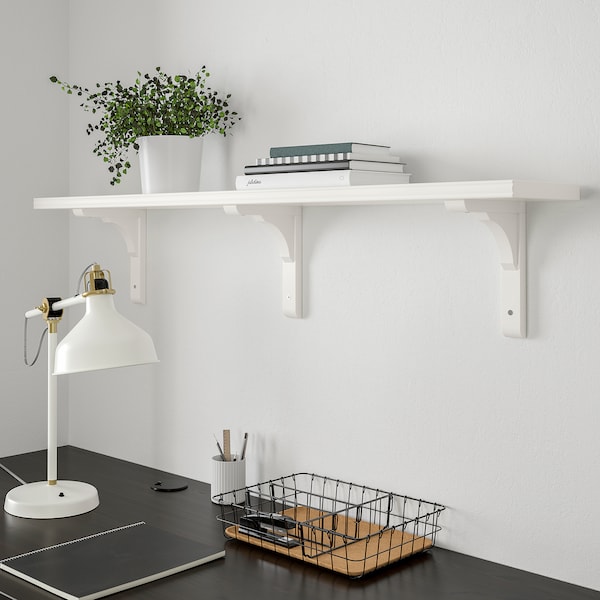 IKEA BERGSHULT / RAMSHULT wall shelf, 47 1/4x7 7/8 in White, Ikea Ireland | 4713YMILJ