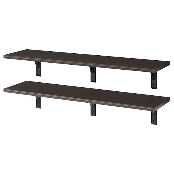 IKEA BERGSHULT / RAMSHULT wall shelf combination, 47 1/4x11 3/4 in Brown / Black, Ikea Ireland | 8142KBHCG