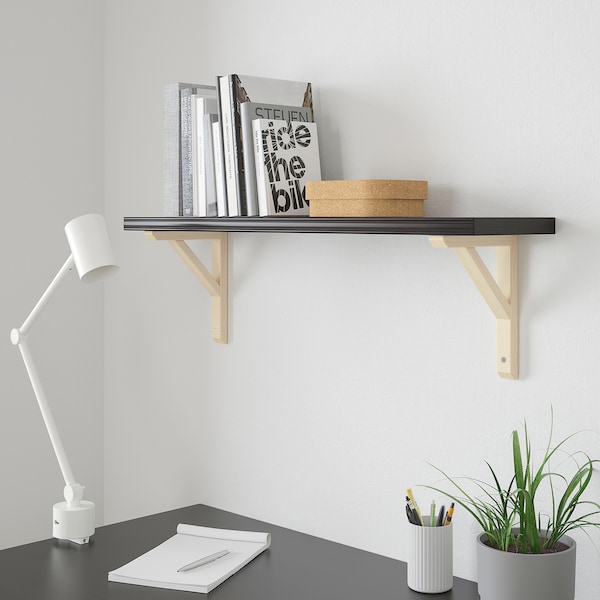 IKEA BERGSHULT / SANDSHULT wall shelf, 31 1/2x7 7/8 in Brown / Black / Aspen, Ikea Ireland | 9480JFKUO