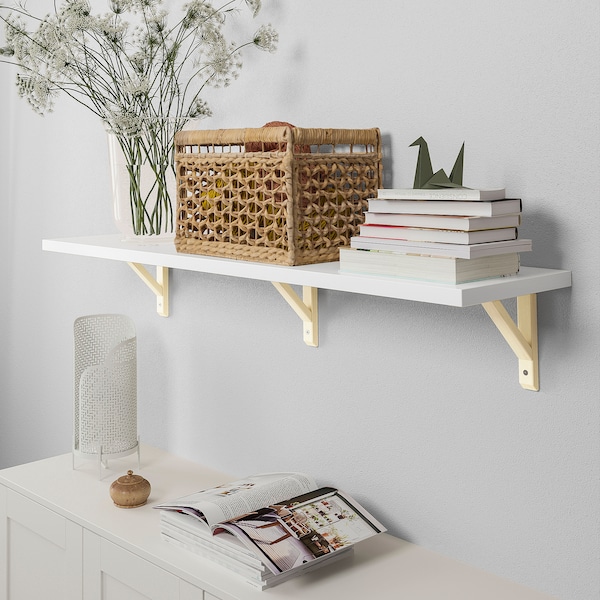 IKEA BERGSHULT / SANDSHULT wall shelf, 47 1/4x11 3/4 in White / Aspen, Ikea Ireland | 9247WFQOY