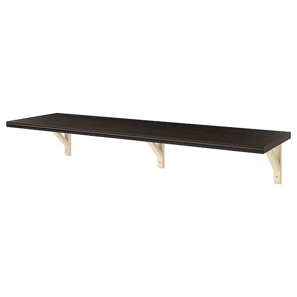 IKEA BERGSHULT / SANDSHULT wall shelf, 47 1/4x11 3/4 in Brown / Black / Aspen, Ikea Ireland | 8960CKVPL