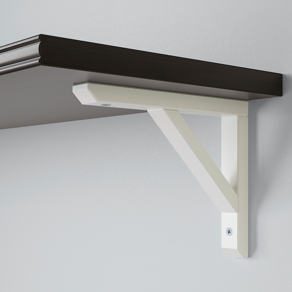 IKEA BERGSHULT / SANDSHULT wall shelf stained aspen, 47 1/4x11 3/4 in Brown / Black / White Stained Aspen, Ikea Ireland | 4231OZKRW
