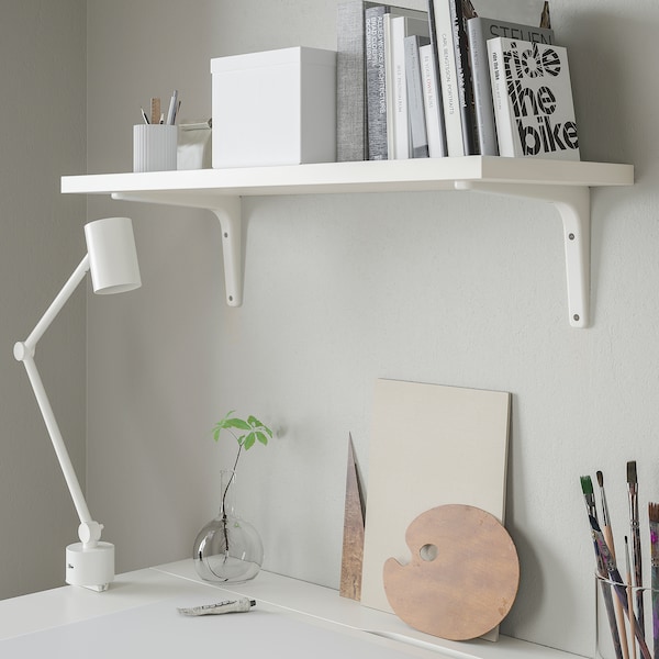 IKEA BERGSHULT / TOMTHULT shelf with bracket, white, 31 1/2x11 3/4 in, Ikea Ireland | 9421HZACB
