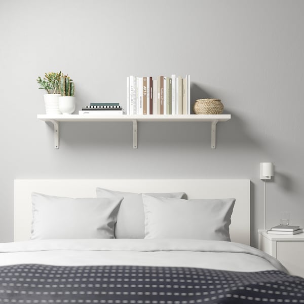 IKEA BERGSHULT / TOMTHULT shelf with bracket, white, 47 1/4x7 7/8 in, Ikea Ireland | 8570MZEFW