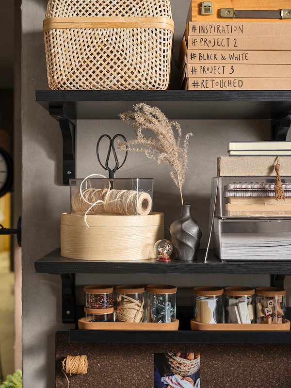IKEA BERGSHULT shelf, 31 1/2x7 7/8 in Brown / Black, Ikea Ireland | 5614GVWFX