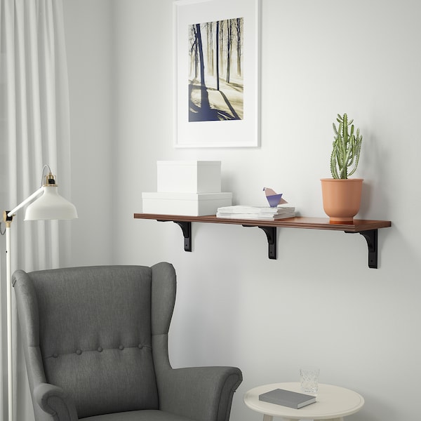 IKEA BERGSHULT shelf, 47 1/4x11 3/4 in Walnut Effect, Ikea Ireland | 0423PHJLE
