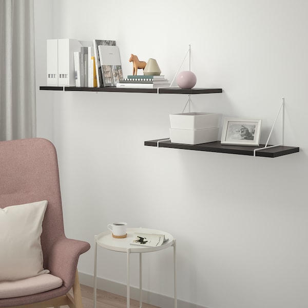 IKEA BERGSHULT shelf, 47 1/4x7 7/8 in Brown / Black, Ikea Ireland | 3842CYOLP
