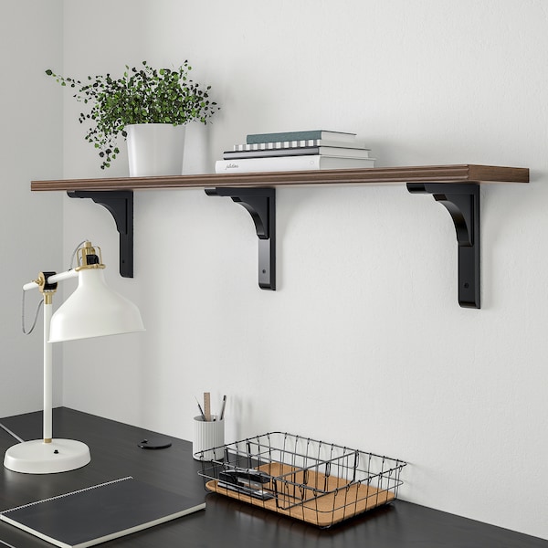 IKEA BERGSHULT shelf, 47 1/4x7 7/8 in Walnut Effect, Ikea Ireland | 5723AWSPD