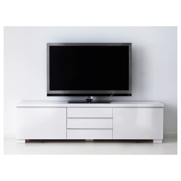 IKEA BESTÅ BURS TV unit, high gloss white, 70 7/8x16 1/8x19 1/4 in, Ikea Ireland | 2974WIYBQ