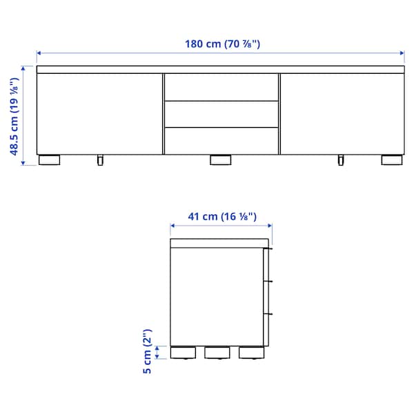 IKEA BESTÅ BURS TV unit, high gloss white, 70 7/8x16 1/8x19 1/4 in, Ikea Ireland | 2974WIYBQ