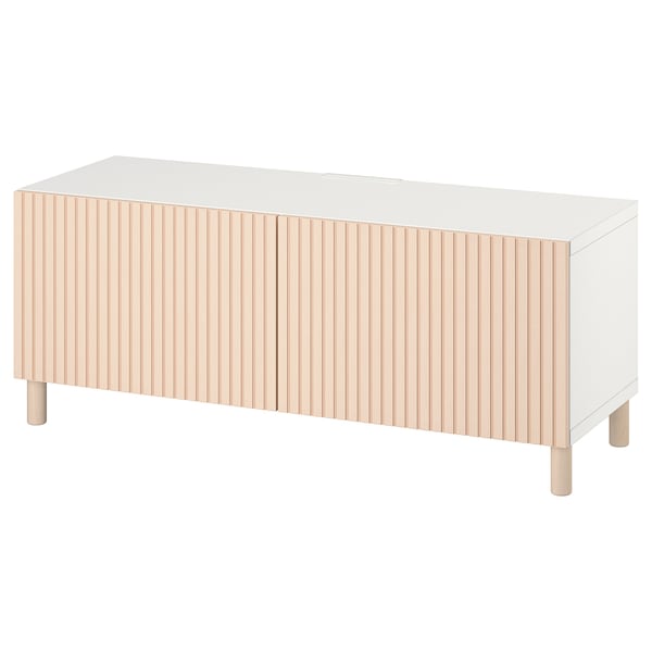 IKEA BESTÅ TV bench with doors, 47 1/4x16 1/2x18 7/8 in White Björköviken / Mejarp / Birch Veneer, Ikea Ireland | 7302BCDRO