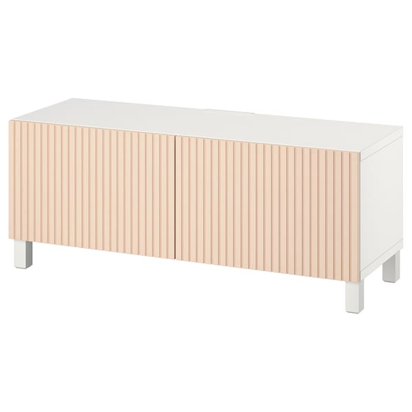 IKEA BESTÅ TV bench with doors, 47 1/4x16 1/2x18 7/8 in White Björköviken / Stubbarp / Birch Veneer, Ikea Ireland | 5369GAEQS