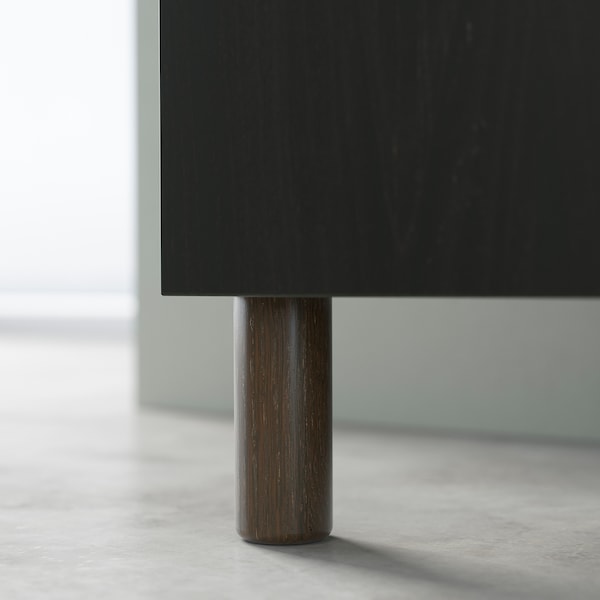 IKEA BESTÅ TV bench with doors, 47 1/4x16 1/2x18 7/8 in Black / Brown Björköviken / Mejarp / Brown Stained Oak Veneer, Ikea Ireland | 9785GAFOS