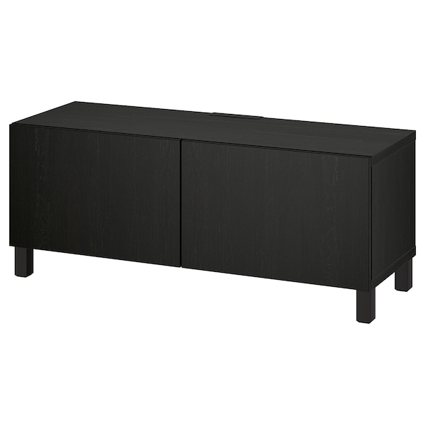 IKEA BESTÅ TV bench with doors, 47 1/4x16 1/2x18 7/8 in Black / Brown / Lappviken / Stubbarp Black / Brown, Ikea Ireland | 7148KANYM