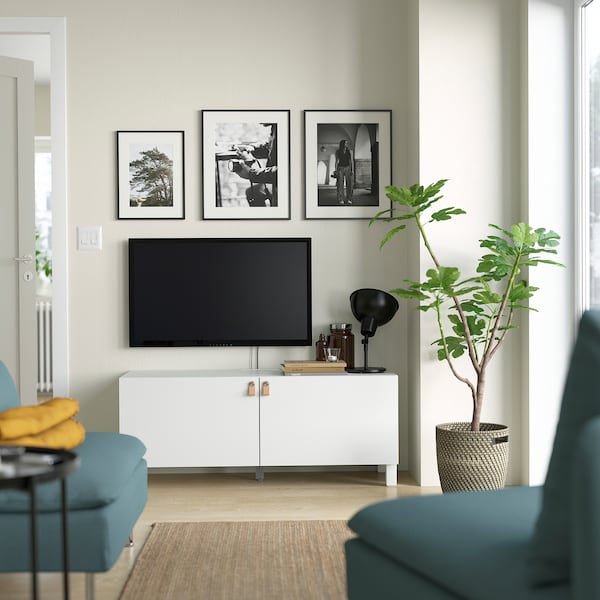 IKEA BESTÅ TV bench with doors, 47 1/4x16 1/2x18 7/8 in White / Lappviken / Stubbarp White, Ikea Ireland | 0729RECJF