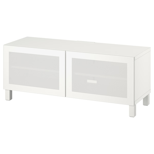 IKEA BESTÅ TV bench with doors, 47 1/4x16 1/2x18 7/8 in White / Mörtviken / Stubbarp White, Ikea Ireland | 3098DQVBZ