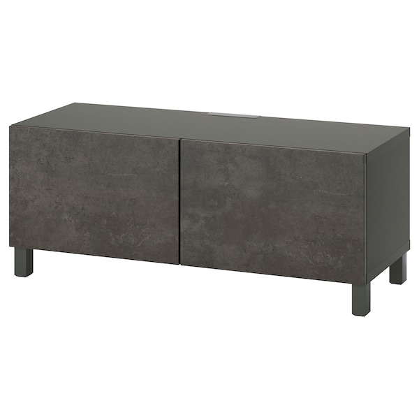 IKEA BESTÅ TV bench with doors, 47 1/4x16 1/2x18 7/8 in Dark Gray / Kallviken / Stubbarp Dark Gray, Ikea Ireland | 7861EJMSV