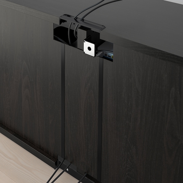 IKEA BESTÅ TV bench with doors, 47 1/4x16 1/2x29 1/8 in Black / Brown / Hanviken / Stubbarp Black / Brown, Ikea Ireland | 1045UMSJG