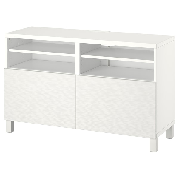 IKEA BESTÅ TV bench with doors, 47 1/4x16 1/2x29 1/8 in White / Laxviken / Stubbarp White, Ikea Ireland | 7983GZDUB