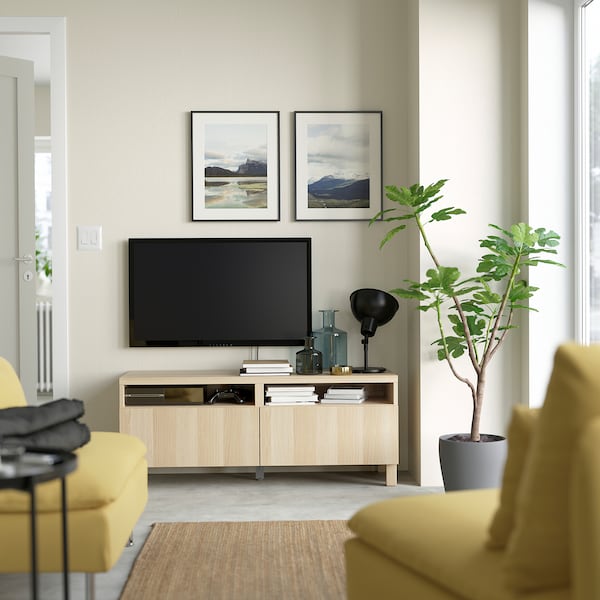 IKEA BESTÅ TV bench with drawers, 47 1/4x16 1/2x18 7/8 in White Stained Oak Effect / Lappviken / Stubbarp White Stained Oa, Ikea Ireland | 2679SKNIH