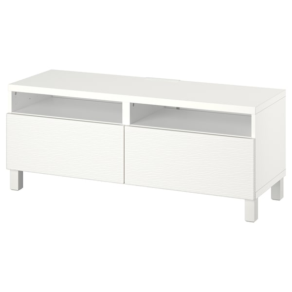 IKEA BESTÅ TV bench with drawers, 47 1/4x16 1/2x18 7/8 in White / Laxviken / Stubbarp White, Ikea Ireland | 6872KRNFA