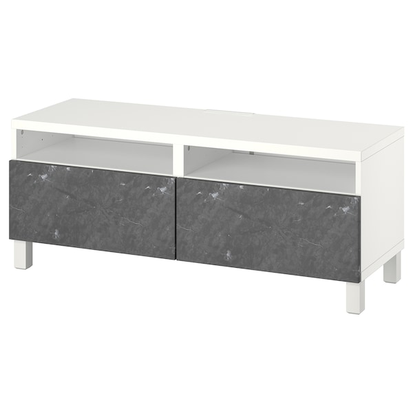 IKEA BESTÅ TV bench with drawers, 47 1/4x16 1/2x18 7/8 in White / Bergsviken / Stubbarp Black, Ikea Ireland | 1047JOYIU