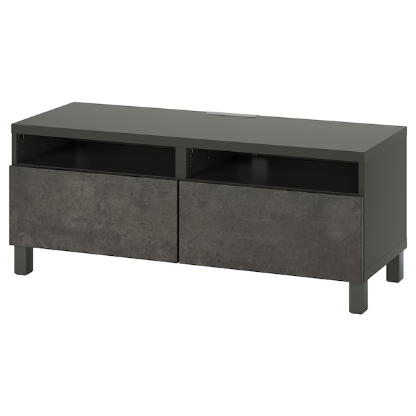 IKEA BESTÅ TV bench with drawers, 47 1/4x16 1/2x18 7/8 in Dark Gray / Kallviken / Stubbarp Dark Gray, Ikea Ireland | 6417IYETX