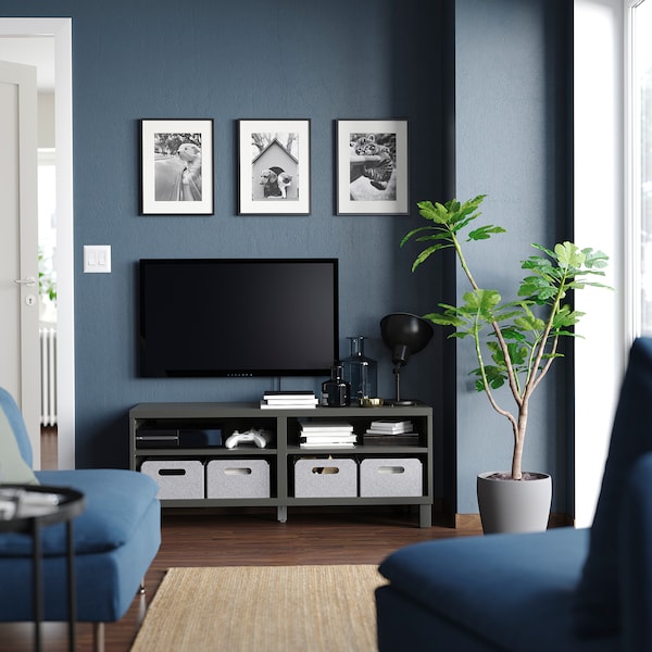 IKEA BESTÅ TV unit, 47 1/4x15 3/4x18 7/8 in Dark Gray, Ikea Ireland | 7508TFOVE
