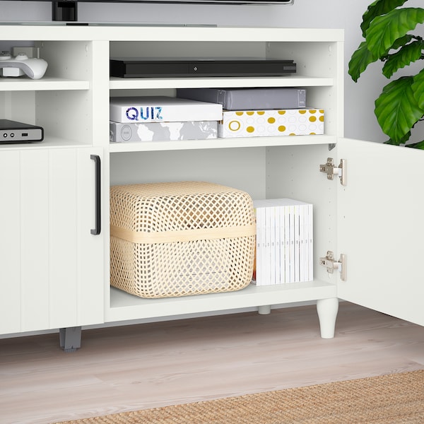 IKEA BESTÅ TV unit with doors, 47 1/4x16 1/2x29 1/8 in White / Sutterviken / Kabbarp White, Ikea Ireland | 5273IGTPO