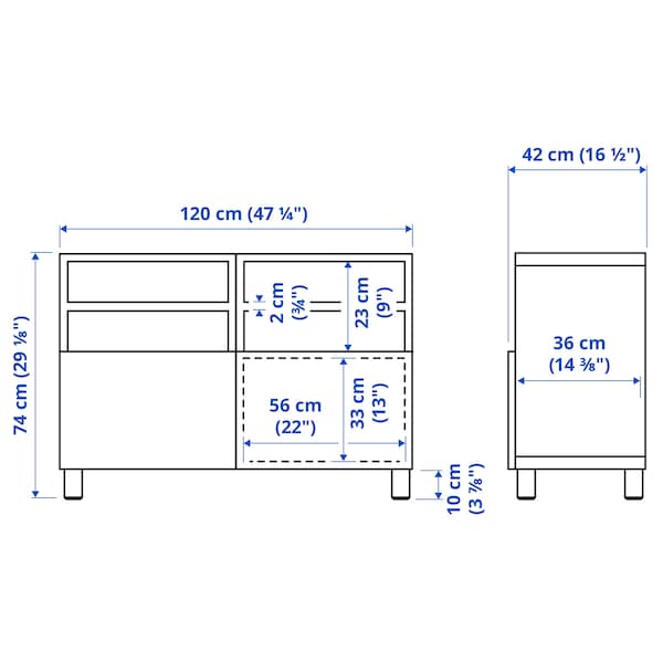 IKEA BESTÅ TV unit with doors, 47 1/4x16 1/2x29 1/8 in White / Sutterviken / Kabbarp White, Ikea Ireland | 5273IGTPO