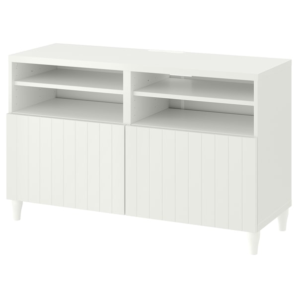 IKEA BESTÅ TV unit with doors, 47 1/4x16 1/2x29 1/8 in White / Sutterviken / Kabbarp White, Ikea Ireland | 5273IGTPO