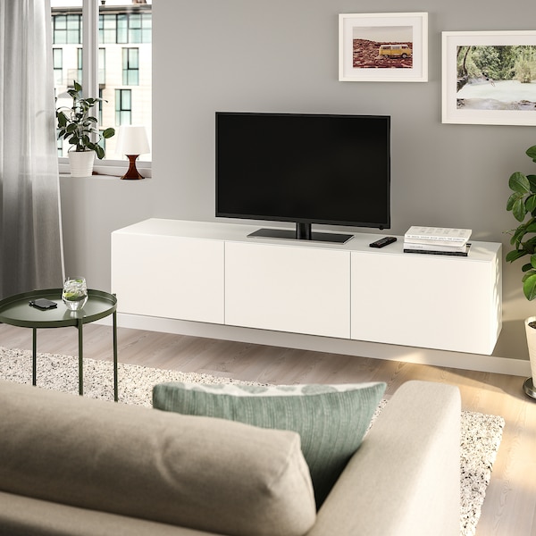 IKEA BESTÅ TV unit with doors, 70 7/8x16 1/2x15 in White / Lappviken White, Ikea Ireland | 7165CLGHK
