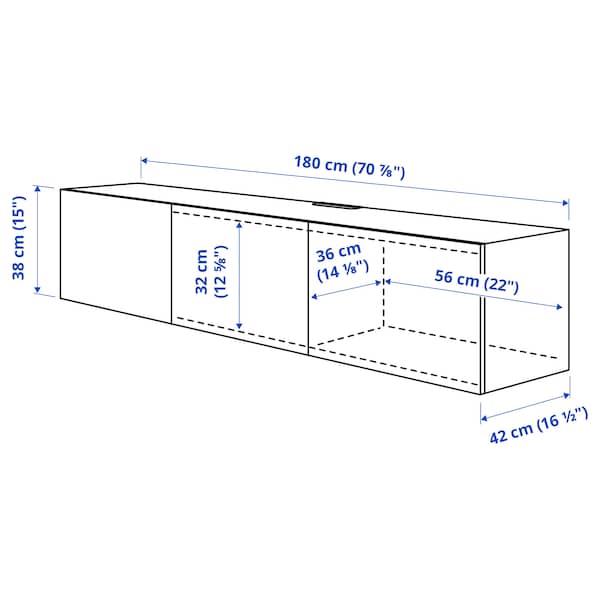 IKEA BESTÅ TV unit with doors, 70 7/8x16 1/2x15 in White / Lappviken White, Ikea Ireland | 7165CLGHK