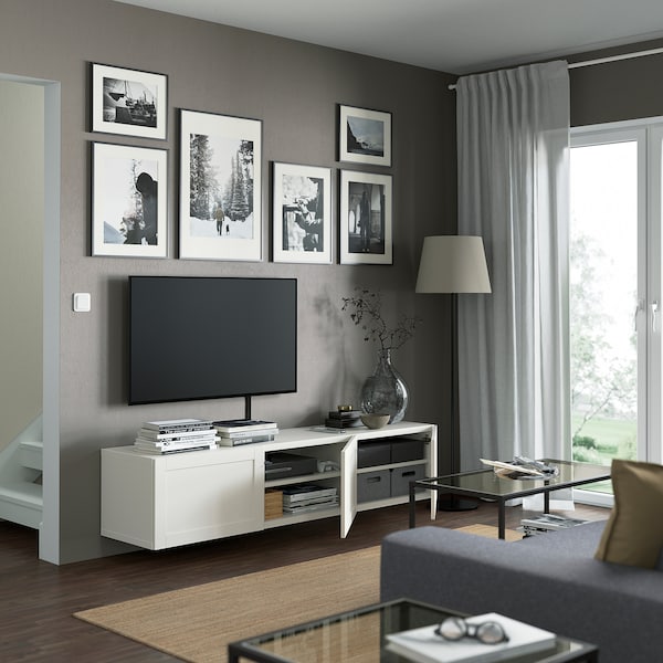 IKEA BESTÅ TV unit with doors, 70 7/8x16 1/2x15 in White / Hanviken White, Ikea Ireland | 2019WILXG
