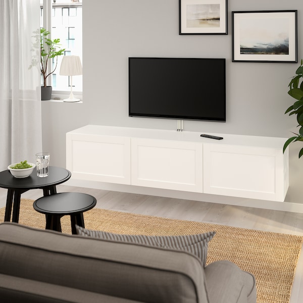IKEA BESTÅ TV unit with doors, 70 7/8x16 1/2x15 in White / Hanviken White, Ikea Ireland | 2019WILXG