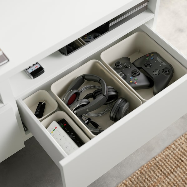 IKEA BESTÅ TV unit with drawers and door, 70 7/8x16 1/2x15 3/8 in White / Hanviken White, Ikea Ireland | 4875JAUGK