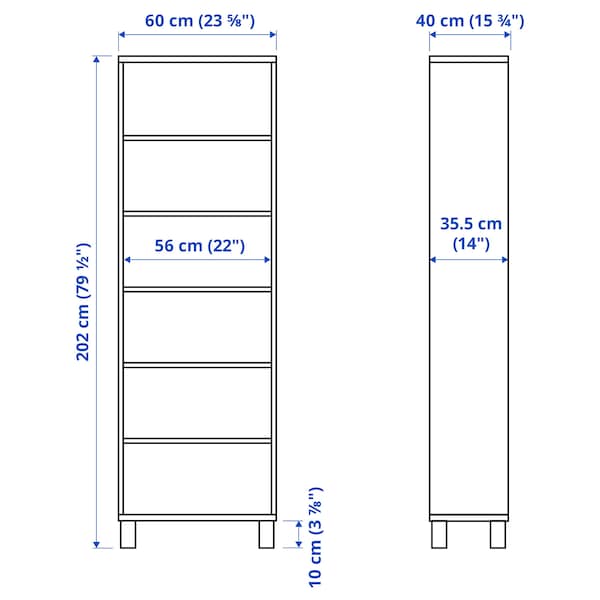 IKEA BESTÅ cabinet, white stained oak effect, 23 5/8x15 3/4x79 1/2 in, Ikea Ireland | 5308ICAVW