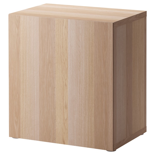 IKEA BESTÅ shelf unit with door, 23 5/8x16 1/2x25 1/4 in White Stained Oak Effect / Lappviken White Stained Oak Effect, Ikea Ireland | 8951EQUNK