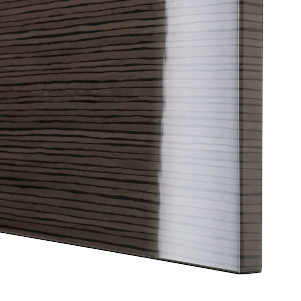 IKEA BESTÅ shelf unit with door, 23 5/8x16 1/2x25 1/4 in Black / Brown / Selsviken High / Gloss / Brown, Ikea Ireland | 3480AWPHT