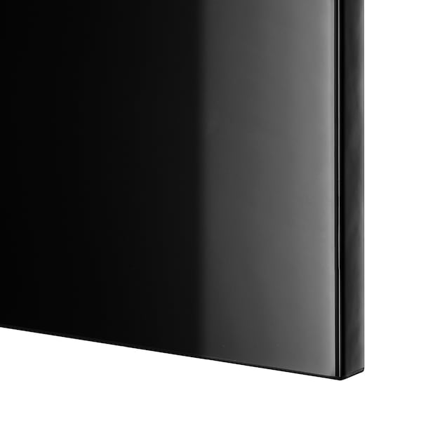 IKEA BESTÅ shelf unit with door, 23 5/8x16 1/2x25 1/4 in Black / Brown / Selsviken High / Gloss / Black, Ikea Ireland | 2147POLDV